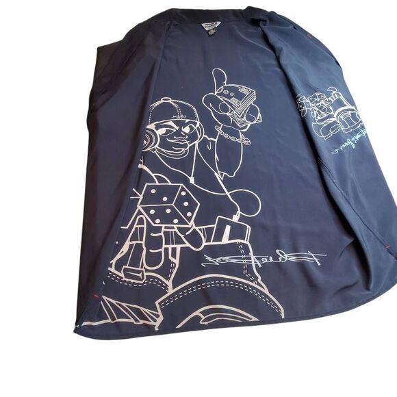 Blue Boy Jeans Embroidered Dice Hustler Black Button Up Short Sleeve Shirt 3XL - Picture 4 of 7